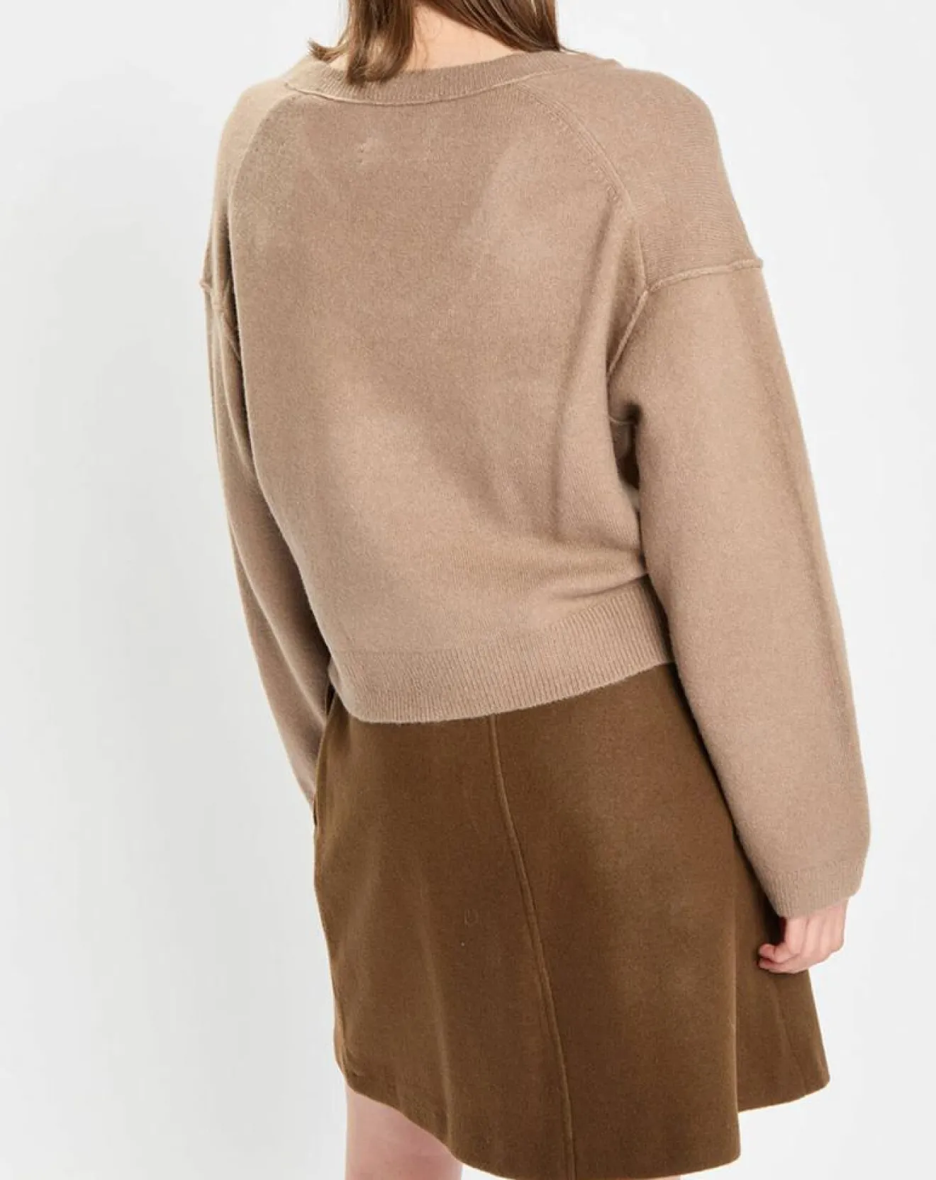 Discount Marc O'Polo Pull en Laine mélangée col V marron clair