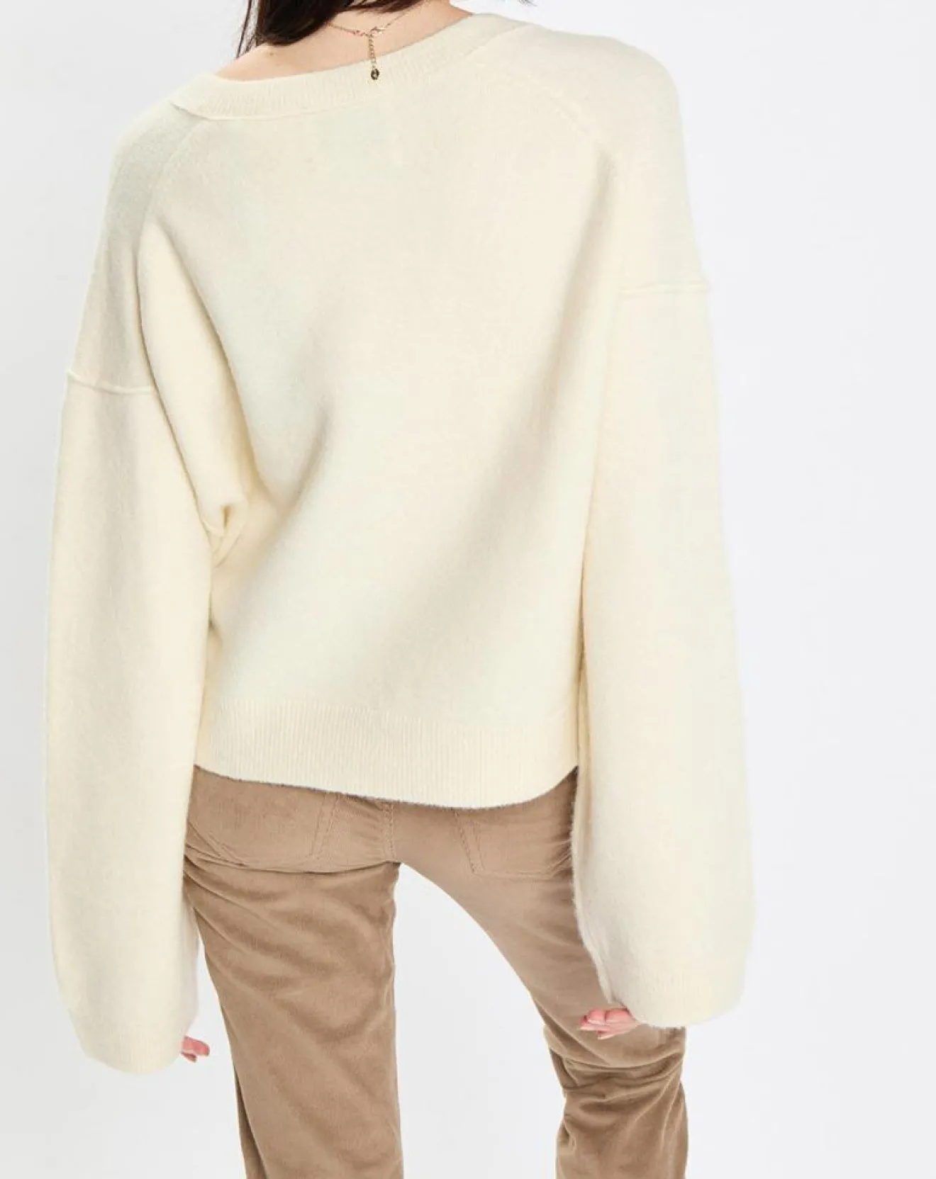 Femme Marc O'Polo Pull en Laine mélangée col V écru