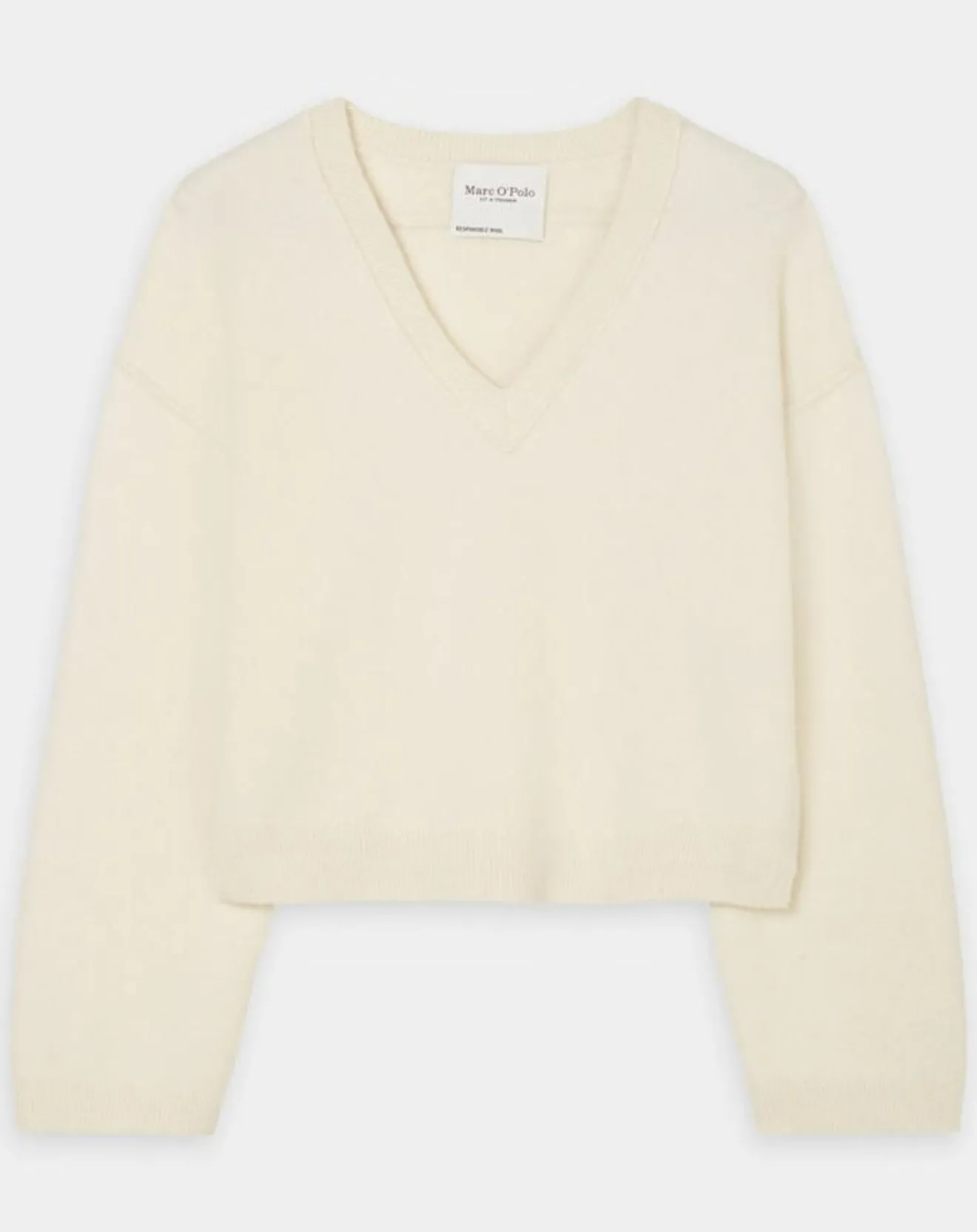 Femme Marc O'Polo Pull en Laine mélangée col V écru