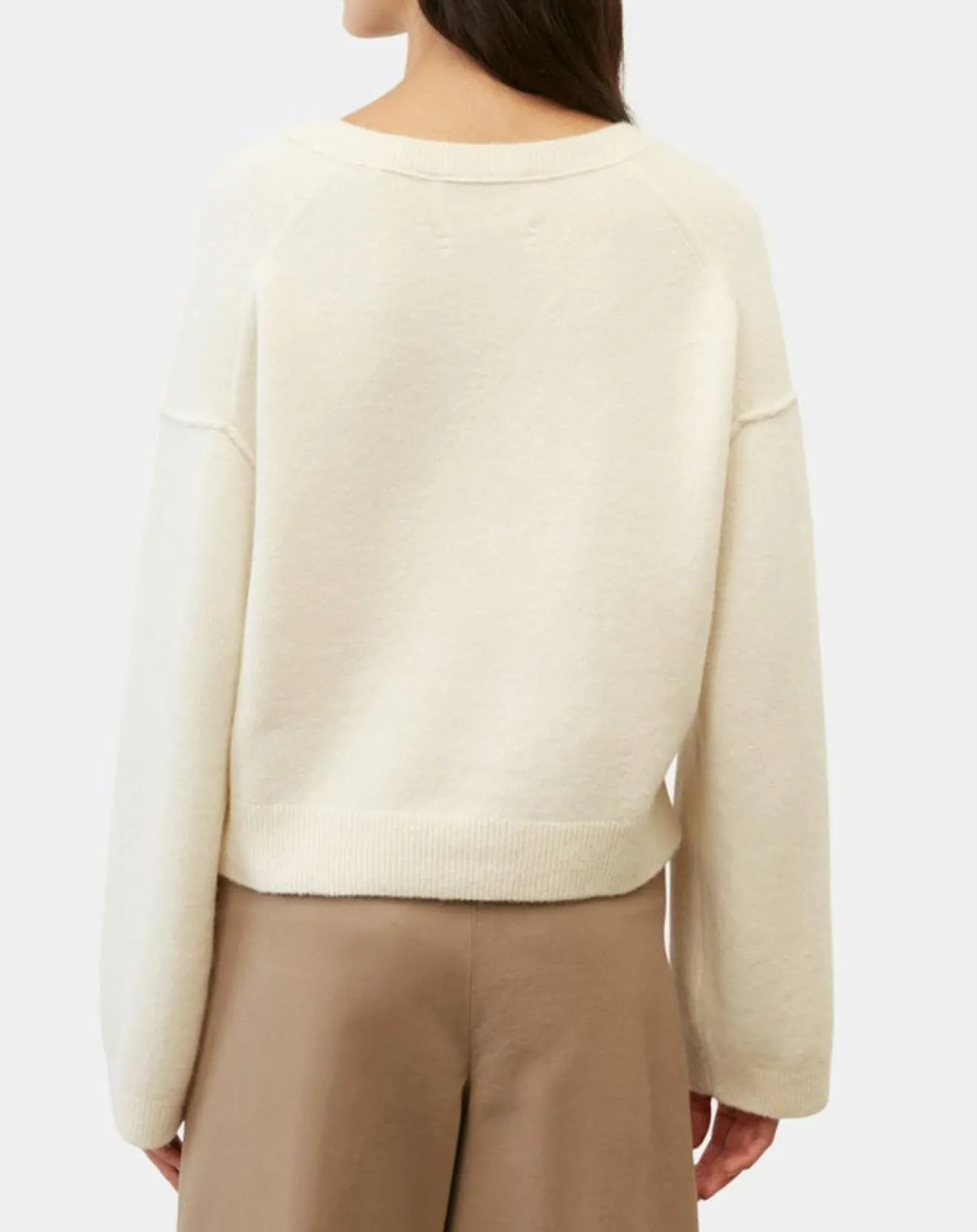 Femme Marc O'Polo Pull en Laine mélangée col V écru