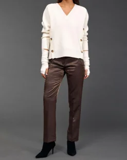 Femme Lauren Vidal Pull en Laine mélangée Dylan écru