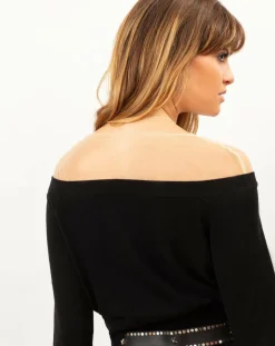 Femme Bleu Blanc Rouge Pull en Laine mélangée Gary noir