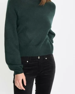 Femme Marc O'Polo Pull en Laine mélangée manches raglans vert foncé