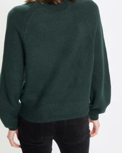Femme Marc O'Polo Pull en Laine mélangée manches raglans vert foncé