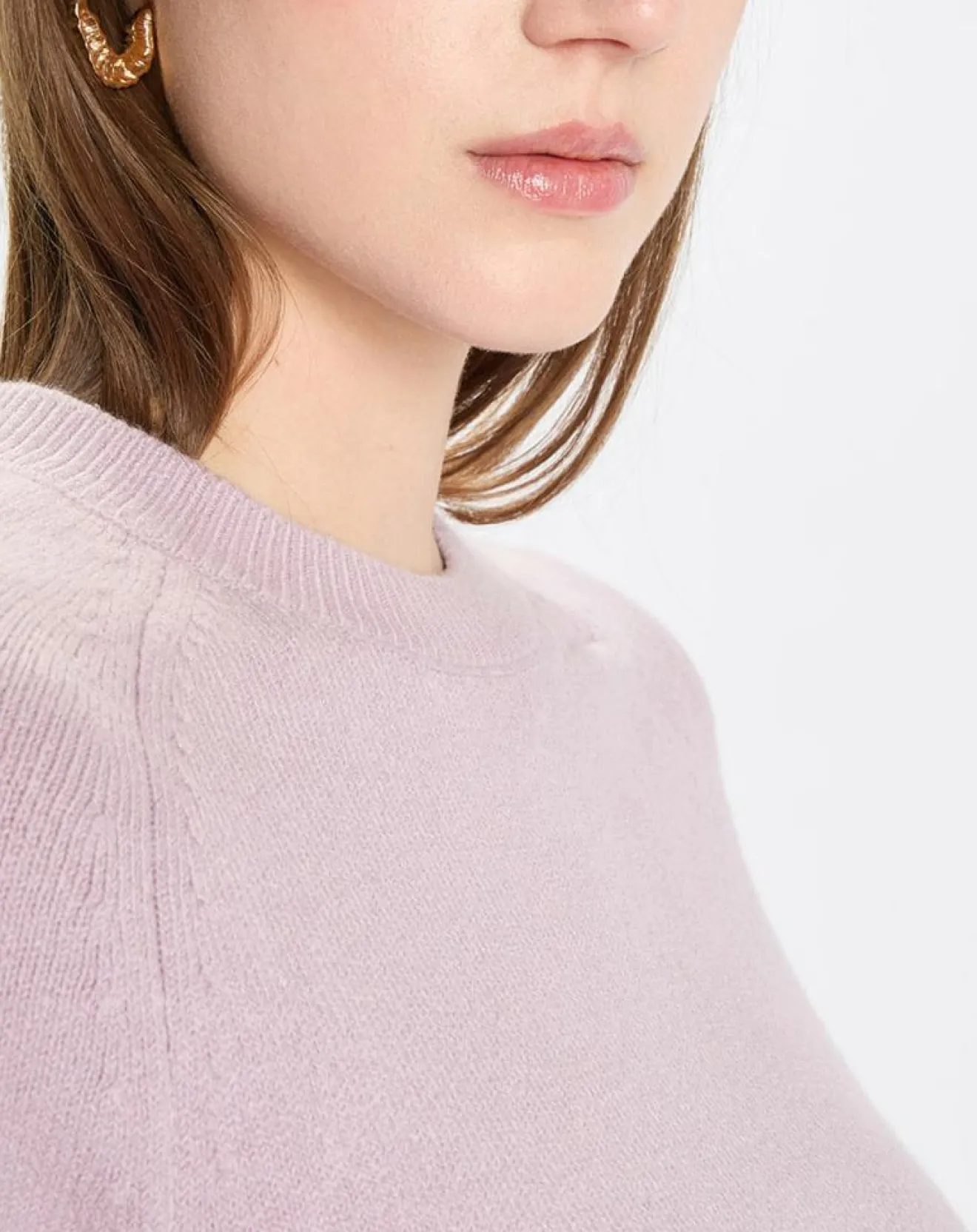 Hot Marc O'Polo Pull en Laine mélangée manches raglans violet clair