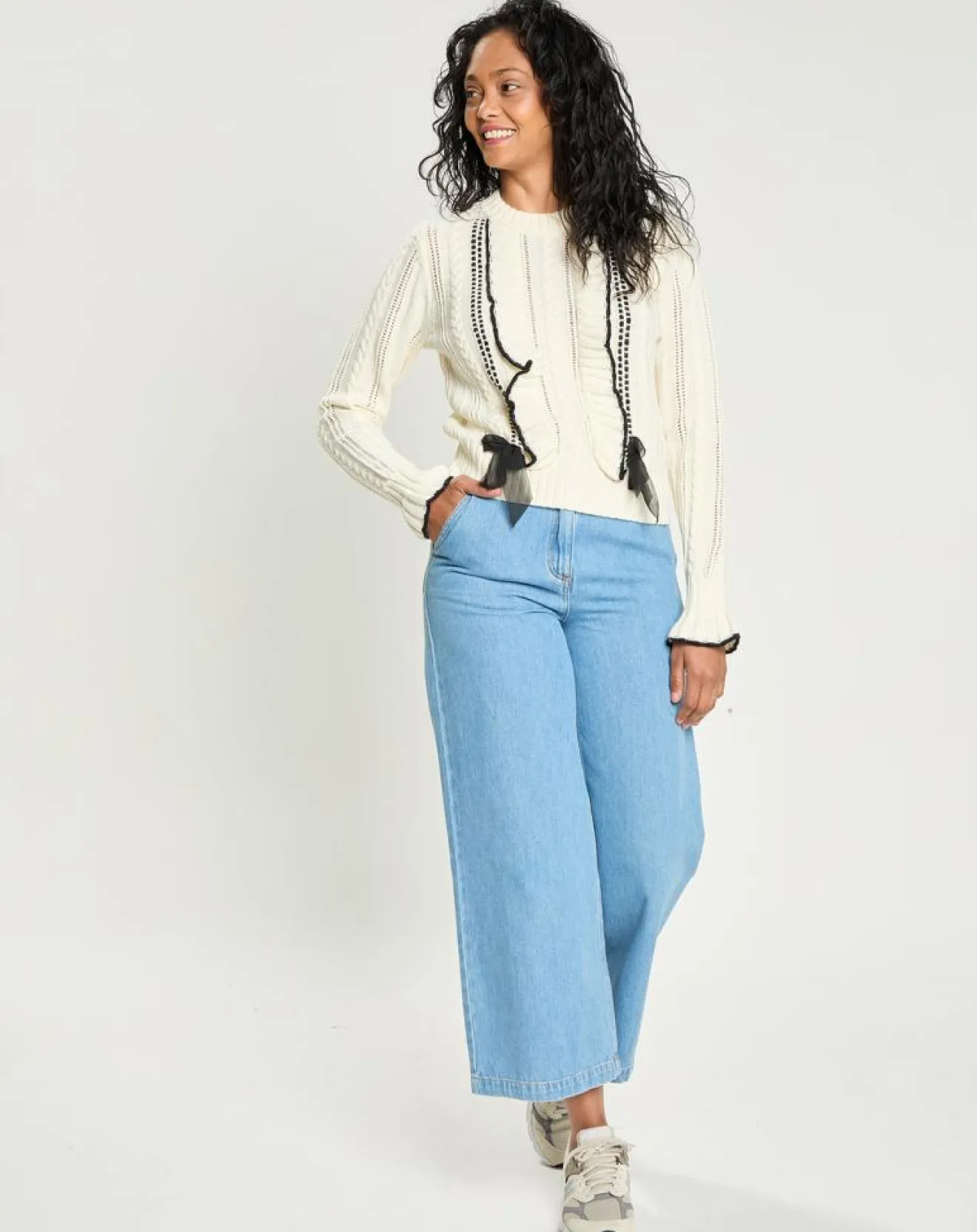 Online Manoush Pull en Laine mélangée Parure ecru