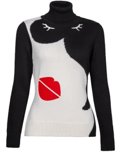 Femme Duvillard Pull en Laine mélangée Pauline Hd blanc/noir