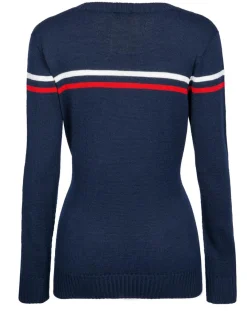 Femme Duvillard Pull en Laine mélangée Pomme bleu nuit