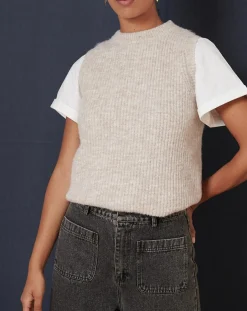 Femme Garance Paris Pull en Laine mélangée Tiny écru