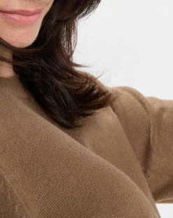 Femme Marc O'Polo Pull en Maille de coton stretch Basique marron