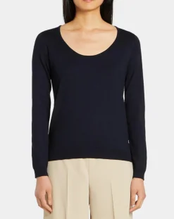 Femme Galeries Lafayette Pull en Maille fine Fya col rond bleu marine