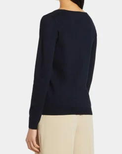 Femme Galeries Lafayette Pull en Maille fine Fya col rond bleu marine