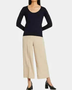 Femme Galeries Lafayette Pull en Maille fine Fya col rond bleu marine