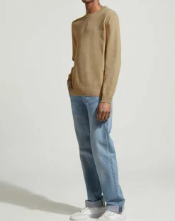 Homme Gant Pull en maille flammée beige