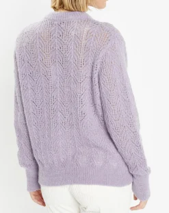 Femme Galeries Lafayette Pull en Maille pointelle mousseuse violet parme