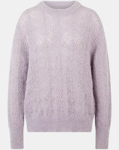 Femme Galeries Lafayette Pull en Maille pointelle mousseuse violet parme