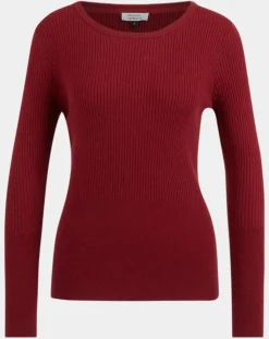 Femme Galeries Lafayette Pull en Maille stretch Franck ajusté bordeaux