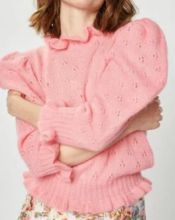 Femme Manoush Pull en Mohair & Alpaga mélangés Chamallow rose