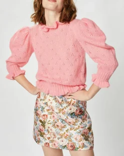 Femme Manoush Pull en Mohair & Alpaga mélangés Chamallow rose