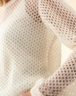 Sale Indies Pull en Mohair & Laine mélangés Meryl écru