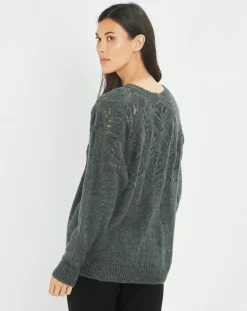 Femme Lauren Vidal Pull en Mohair mélangé Ella gris jade