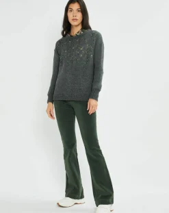 Femme Lauren Vidal Pull en Mohair mélangé Ella gris jade