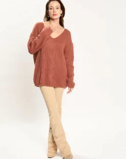 Online Lauren Vidal Pull en Mohair mélangé Milane cuivre