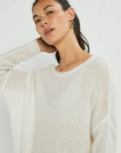 Clearance Lauren Vidal Pull en Mohair mélangé Milane écru