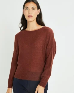 Femme Lauren Vidal Pull en Mohair mélangé Milane terra