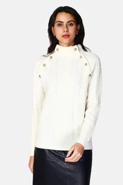 Femme Assuili Pull Encolure montante naturel