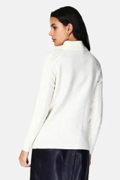 Femme Assuili Pull Encolure montante naturel