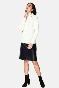 Femme Assuili Pull Encolure montante naturel