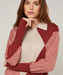 Femme Rodier Pull Eugénie en Laine mélangée beige/rose