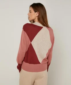 Femme Rodier Pull Eugénie en Laine mélangée beige/rose