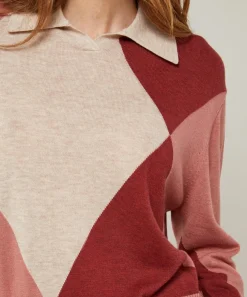 Femme Rodier Pull Eugénie en Laine mélangée beige/rose