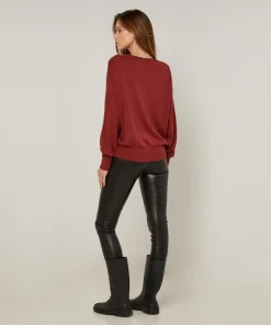 Femme Rodier Pull Evelyne en Laine mélangée rouge brique