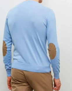 Homme Hackett London Pull fin col V bleu