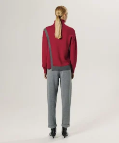 Femme Rodier Pull Fleurette 100% laine bicolore boutons rouge