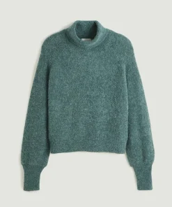 Rodier Pull Francesca col roulé vert de gris