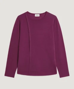 Outlet Rodier Pull Frieda 100% laine col rond violet cassis