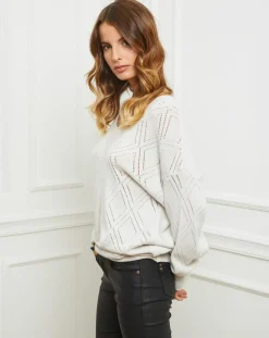 New Fleur de cachemire Pull Gabriella blanc