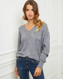 Online Fleur de cachemire Pull Gabriella gris