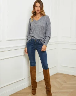 Online Fleur de cachemire Pull Gabriella gris