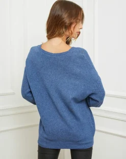Sale Fleur de cachemire Pull Gabriella indigo