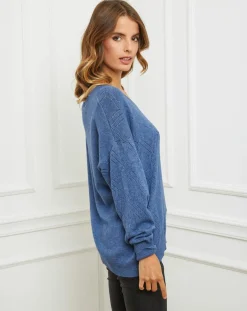 Sale Fleur de cachemire Pull Gabriella indigo