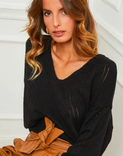 Online Fleur de cachemire Pull Gabriella noir
