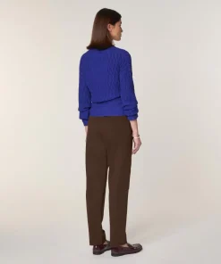 Femme Rodier Pull Gisèle 100% Laine Cache-Cœur bleu outremer