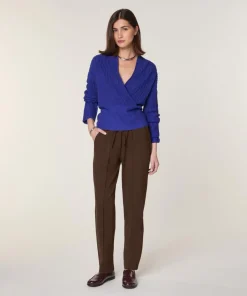 Femme Rodier Pull Gisèle 100% Laine Cache-Cœur bleu outremer