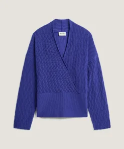 Femme Rodier Pull Gisèle 100% Laine Cache-Cœur bleu outremer