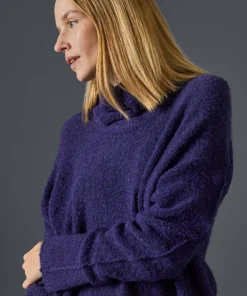 Femme Rodier Pull Églantine col amovible violet foncé